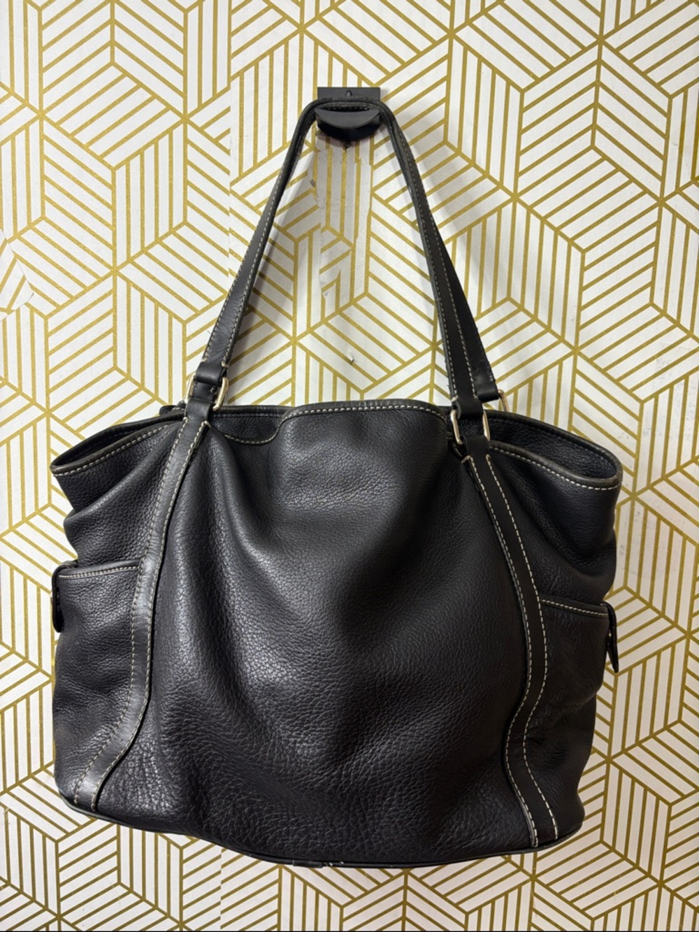 Dooney & Bourke Black Pebbled Leather Shoulder Bag - Picture 6 of 13